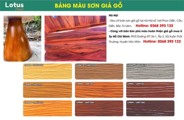 Màu mẫu sơn giả gỗ đẹp