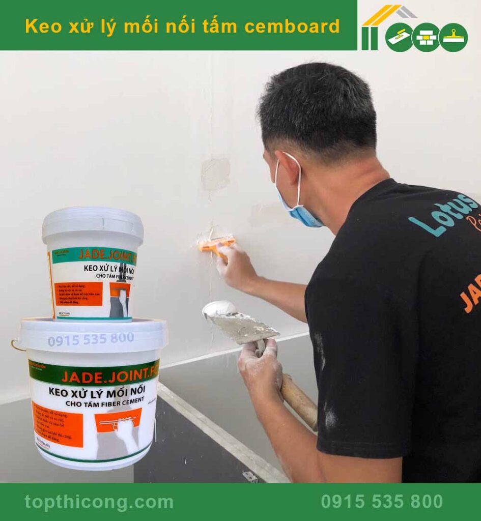 Hướng dẫn quy trình thi công keo xử lý mối nối tấm cemboard