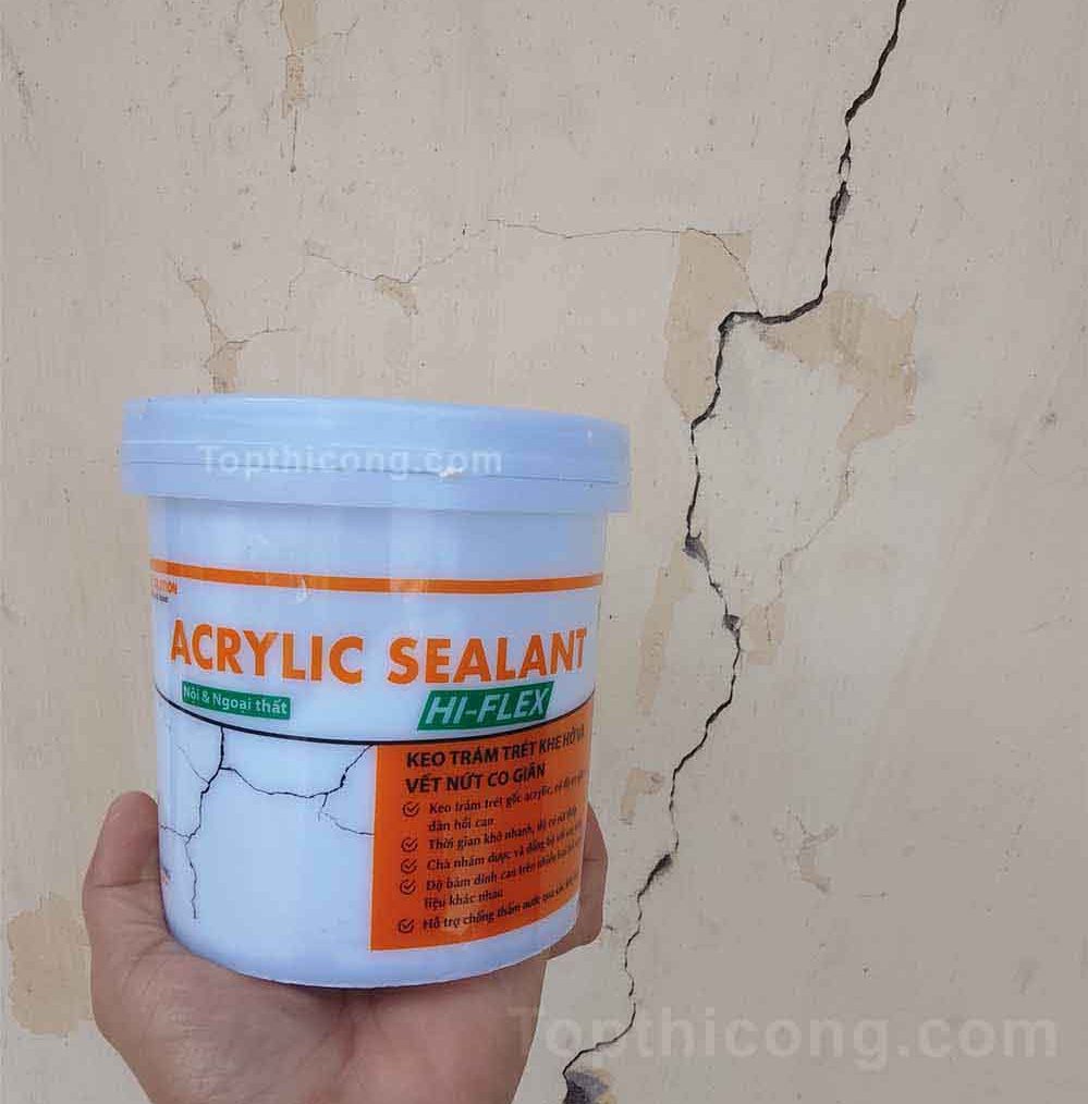 Keo xử lý tường nứt hiệu quả trám vá vết nứt keo Hi-flex