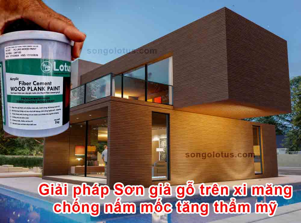 Giải pháp Sơn giả gỗ trên xi măng chống nấm mốc thẩm mỹ
