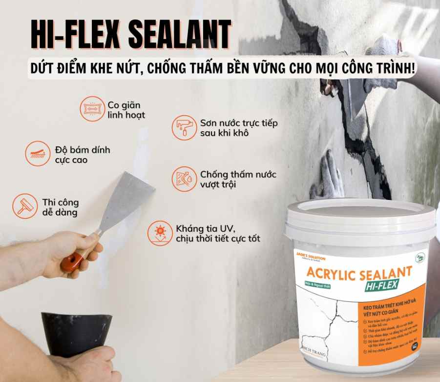 7 Địa chỉ mua keo xử lý nứt tường ngoài trời Hi-Flex Sealant
