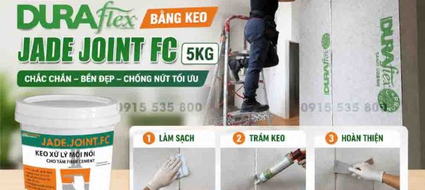 3 Bước Xử lý mối nối tấm DURAflex bằng keo Jade Joint FC 5kg