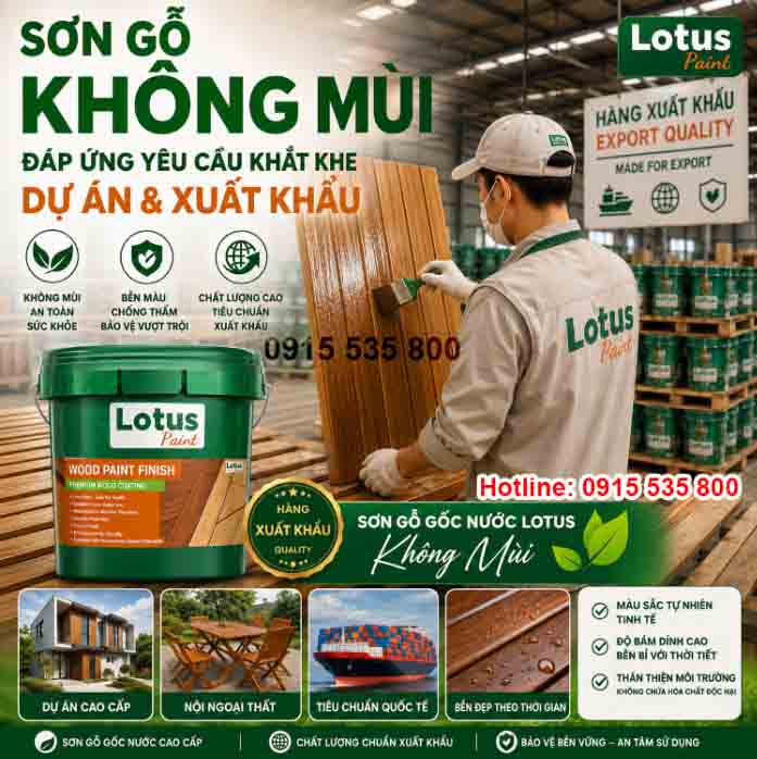 Sơn gỗ không mùi đáp ứng yêu cầu khắt khe dự án & xuất khẩu