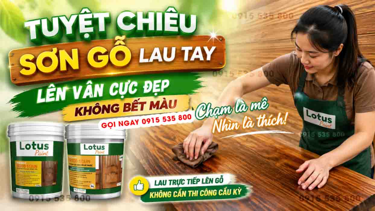 Sơn lau gỗ gốc nước đột phá chop xu hướng nội thất gỗ